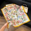 [Estilo Floral] Pañuelo de Seda Amazon Transfronterizo para Mujer 2025 Nuevo Regalo Delgado de Alta Gama para Mamá Pañuelo Cuadrado de 70