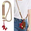 Mini Muñeco de Caballo Rojo Lanyard para Teléfono DIY Cadena para Funda de Teléfono Correa Cruzada Antirrobo Antiperdida