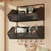 Estante de almacenamiento de pared, esenciales para dormitorio, cesta colgante sin taladro para mesita de noche de dormitorio, solución de almacenamiento de pared para literas superiores de estudiantes