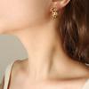 Pendientes colgantes en forma de C de estilo retro faraónico egipcio, tendencia de personalidad, acero de titanio chapado en oro de 18 quilates, pendientes de joyería de venta caliente transfronteriza