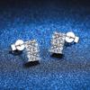 Explosiones en Vivo Color Mosane Diamante Plata Esterlina s925 Clásicos Aretes de Cuatro Garras Versátiles Orejas de Moissanita Color D Seiko