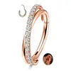 Arete de Aro Cerrado de Doble Capa de Aleación de Titanio F136 con Stud de Circonia, Anillo para la Nariz, Aro con Bisagra, Joyería para Perforación Corporal, Decoración