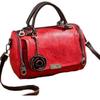 Bolsa de almofada lisa retrô nova da primavera de 2025 bolsa feminina pingente floral bolsa de ombro transversal coreana uma geração de cabelo
