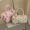 Bolsa de mão vintage de bolinhas de alta qualidade para mulheres, nova bolsa de ombro e transversal para o outono de 2026 em camurça para o dia a dia