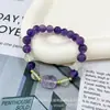Pulsera Pixiu de Amatista Natural para Mujer, Pulsera de Piedra de Uva Lavanda, Pulsera de Amatista Natural Atrae Riqueza y Mejora la Fortuna