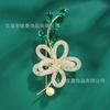 Broche de cristal K9 flor cristal perla de agua dulce alta calidad temperamento traje corsage atmósfera de lujo k14 chapado en oro