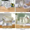 Botella de Vidrio para Pudín con Tapa de Hierro Sellada y Engrosada Taza de Vidrio para Pudín con Patrón Vertical Botella de Leche Ácida Molde de Vidrio para Hornear Taza para Mousse Gelatina