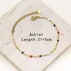 Tornozeleira de corrente de aço inoxidável com esmalte de gota colorida estilo boho joia para o pé de férias na praia joias de esmalte retenção de cor