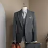 Conjunto de Traje de Negocios Estilo Coreano para Hombre, Ropa Formal Profesional, Atuendo Casual Resistente a las Arrugas para Novio de Boda, Trajes a Juego para Hermanos, Traje de Hombre
