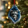 Decoración Navideña Huevo de Roca de Cristal Nuevo Producto Transfronterizo Colgante de Árbol de Navidad Búho Regalo Navideño Acrílico
