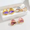 Pendientes Redondos Geométricos de Acero Inoxidable de Moda Europea y Americana para Mujer, No se Desvanecen, Lujo Ligero, Pendientes de Acero de Titanio de Gama Alta, Envío Directo de Una Pieza