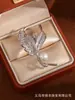 Broche Elegante de Espiga de Trigo de Moda Nueva Cobre Incrustado Circonita Lujo Ligero Sensación de Alta Gama Diseño de Nicho Ramillete Accesorios de Ropa Pin