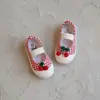 Zapatos Blancos Cuadrados de Cereza para Jardín de Infancia para Niñas Coreanas, Temporada Primavera y Otoño 2026, para Niños de 1 a 9 Años