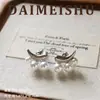 Brincos de estrela com pérola e zircônia pequena, moda europeia e americana, agulha de prata s925, luxo leve, brincos femininos versáteis de alta qualidade