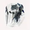 Nueva camiseta navideña para hombre con cuello redondo, una camiseta casual holgada, moderna y cómoda para otoño e invierno