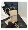Bolsa de Ombro Pequena Quadrada Vertical com Padrão Trançado Casual Esteticamente Agradável Personalizada Nova Moda Verão 2025 para Mulheres
