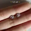 Uña de Oreja Rosa Brillante Amor Niña Full Diamante Temperamento Spice Girl Pendientes de Uña de Oreja 2024 Nuevas Explosiones Pendientes