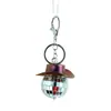 Chaveiro de argola com pingente de espelho de bola de cowboy transfronteiriço, pingente de carro DISCO DISCO, decoração