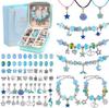 66 peças cross-border hot diy arco-íris unicórnio contas arco-íris pulseira conjunto caixa colar feito à mão caixa de presente de aniversário