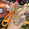 Chaveiro Lagosta com Strass Brilhante, Pingente de Bolsa Popular Estilo Internet, Ornamento de Chave de Carro Trançado Feito à Mão de Alto Valor