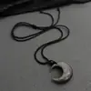 Collar de Luna Creciente para Hombre Plata Piedra de Moda Tendencia Moda de Alta Gama Versátil Cordón Tejido a Mano Diseño Personalizado Joyería para Mujer