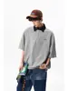 Camisa Polo Falsa de Dos Piezas con Solapa y Media Cremallera, Camiseta de Manga Corta para Hombre, Top Casual Versátil Holgado de Verano