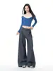 Pantalones Casuales de Cintura Alta Grises Yechuan para Mujer, Nuevo Estilo de Invierno, Caída Suelta, Versátiles para el Trabajo, Pantalones de Traje de Pierna Ancha.