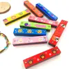 Harmônica infantil direto da fábrica, harmônica de madeira de desenho animado, brinquedos musicais de educação infantil, fileira dupla de 16 furos