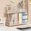 Estantería de escritorio para almacenamiento de oficina y dormitorio estudiantil, organizador de hierro para libros y cosméticos