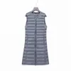 Chaleco acolchado de cuello redondo de longitud media para mujer, moda otoño e invierno 2026, ligero, adecuado tanto para usar solo como debajo de otra ropa, chaleco de talla grande hasta la rodilla
