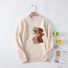 Nuevo Suéter de Lana Grueso de Doble Hilo de Otoño e Invierno para Bebé Niño Suéter con Bordado de Tres Ositos de Peluche Jacquard