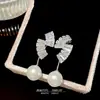 Pendientes de Borlas Geométricas de Diseño de Nicho Novedad Otoño 2026 Pendientes de Lujo Ligero de Gama Alta Pendientes de Perlas y Circonitas para Mujer
