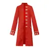 Halloween Amazon Abrigo Europeo y Americano para Hombre Color Sólido Moda Steampunk Retro Uniforme para Hombre Cuello Alto Ropa