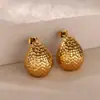 Pendientes de acero inoxidable de estilo ins Europa y Estados Unidos transfronterizos para mujer, sentido de alta calidad, horno 18K, pendientes lisos irregulares, no se decoloran