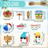 Decorações Penduradas para Festa de Verão Transfronteiriças 10 Peças Padrão de Anão Árvore de Coco Artesanato em Madeira Decoração de Casa Pendurado