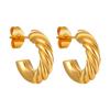 Explosiones Transfronterizas Europeas y Americanas Pendientes de Círculo Espiral Retorcido para Mujer Pendientes de Costura de Acero Inoxidable Chapado en Oro de 18K para Mujer