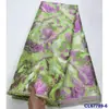 Tecido de Organza Bordado Jacquard Semitransparente com Fio de Ouro e Prata Estilo Antigo Tecido de Renda Brocado Africano