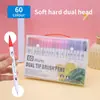 Amazon Shein Temu Marcadores de Ponta Macia, Múltiplas Especificações, Canetas de Cor Artística Laváveis para Crianças, Canetas de Aquarela de Ponta Dupla