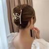 Presilha de Orelha de Coelho com Pérolas para Mulheres, Verão, Grande Pinça de Tubarão, Presilha para Parte de Trás da Cabeça, Acessório de Cabelo, Presilha de Cabelo, Presilha de Cabelo