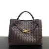 Diseño de Nicho Escrito Primavera Nuevo Hebilla de Cuerda Metálica Bolso Tote Tejido al Hombro Satchel Gran Capacidad Retro Bolso de Mujer