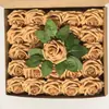Set de Regalo Caja Transfronteriza de Rosas de Espuma Pe, Flores Artificiales con Tallos y Hojas, 50 Piezas, Flores para Decoración de Bodas, Regalo del Día de San Valentín