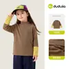 [Compra 2 artículos, obtén 3 yuanes de descuento] [Antiestático] Camiseta interior para niñas Dudu, Camiseta de manga larga para niños Otoño e Invierno, Ropa para niños