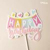 Decoración de Pastel Rojo Cibernético Caja de Ritmo Muñeco de Dibujos Animados Adornos Niños Niñas Cumpleaños Infantil Postre Vestido Enchufe