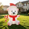 Suministro transfronterizo de modelos inflables de ositos de dibujos animados, lindas decoraciones navideñas, pequeños adornos para el hogar en interiores y exteriores