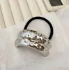 Estilo Minimalista Luxo Liga de Liga para Cabelo com Fivela de Rabo de Cavalo Semicírculo de Camada Dupla, Corda de Rabo de Cavalo da Moda, Novo Acessório de Cabelo