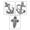 Tatuajes Temporales Cruzados Ancla Brújula Cruz Hierbas Impermeables de Larga Duración 7~15 Días Tatuajes para Brazos de Hombres y Mujeres