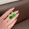 Diseño de Pendiente Cuadrado de Diamante Geométrico Tipo Gota de Aceite Super Brillante Estilo Coreano Personalidad Elegante Lujo Ligero Joyería de Oreja Elegante Elegante Elegante