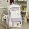 Estilo Coreano Dulce Estrella Dopamina Bolsa para Dolor Alto Aspecto Bloque de Color Estudiantes de Primaria Grados 3-5 Juego de Dos Piezas Mochila
