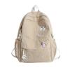 Mochila Escolar de Pana para Estudiantes Mujeres, Estilo Coreano, Mochila Sencilla para el Campus para Chicas de Secundaria y Preparatoria, Gran Capacidad
