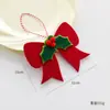 Decoraciones Navideñas Transfronterizas, Hojas de Frutas Rojas, Colgantes de Moños, Adornos para Árbol de Navidad, Decoración para Escena de Hogar, Tienda, Fiesta